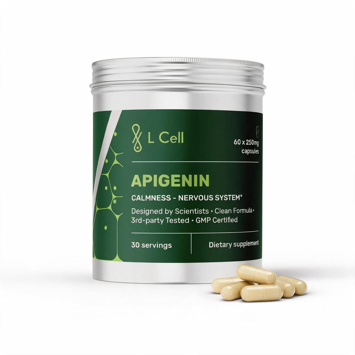 Apigenin Kapseln 250mg (30 Portionen, 60 Kapseln)