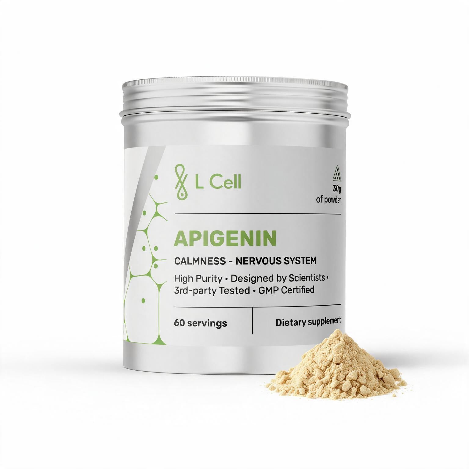 Apigenin Pulver 30g (60 Portionen, >98% Reinheit)