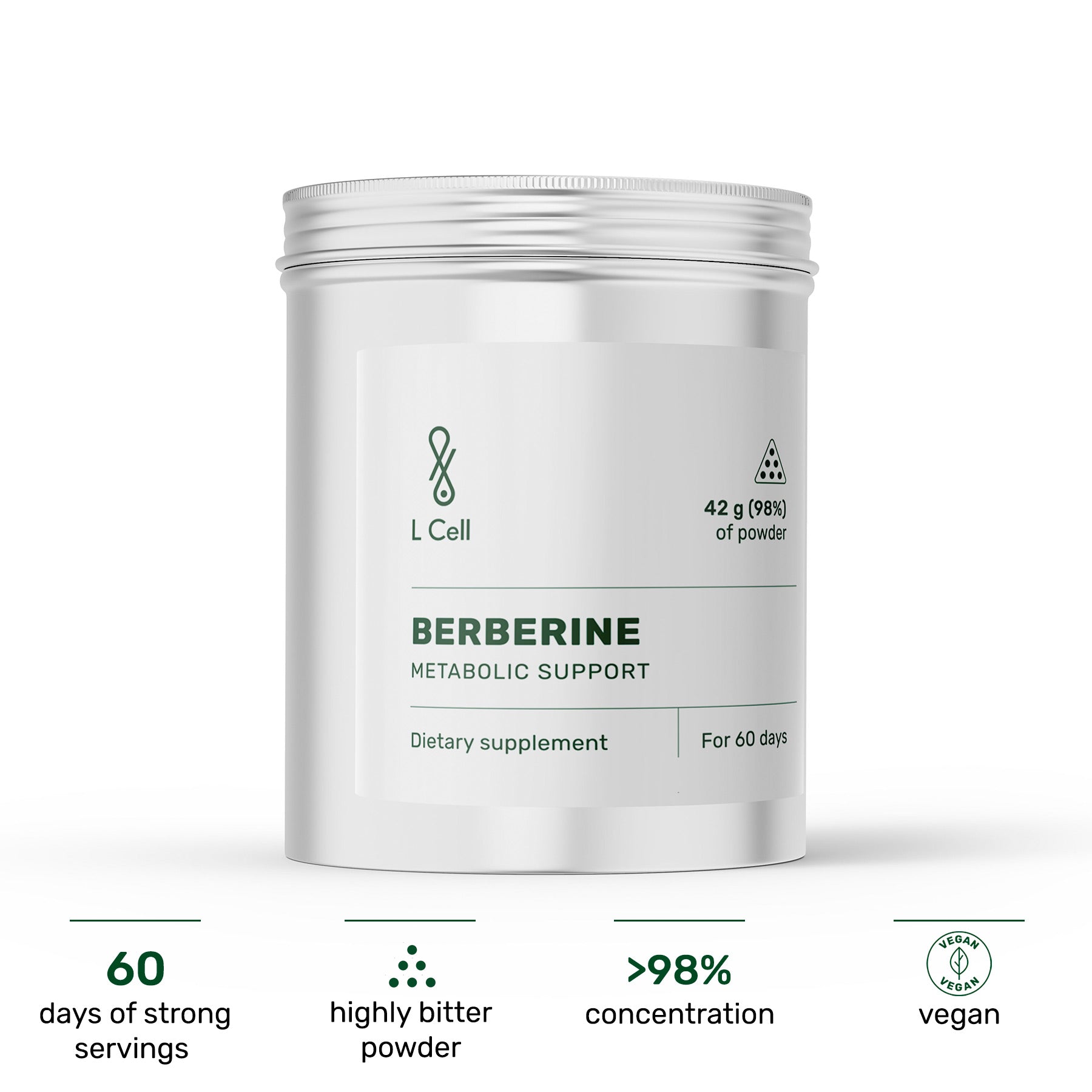 Berberin-Pulver 42g (60 Portionen, >98% Reinheit)