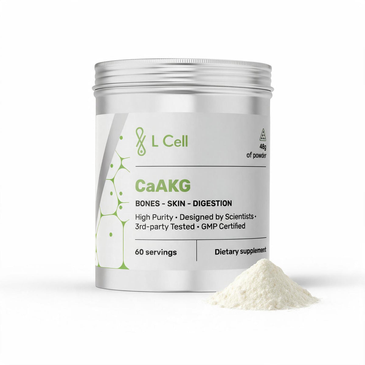 CaAKG Pulver 48g (60 Portionen, >98% Reinheit)