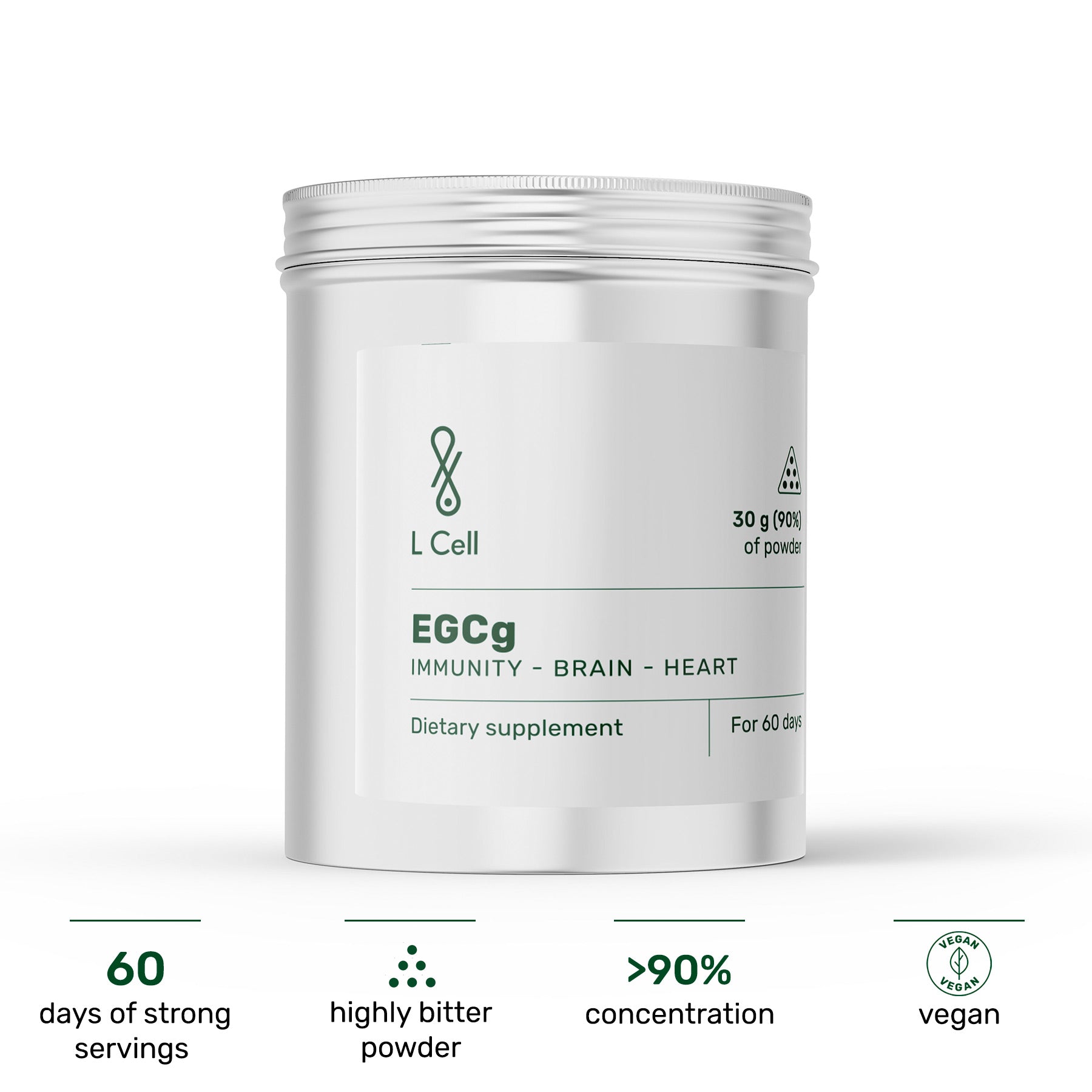 EGCG Pulver 30g (60 Portionen, >90% Reinheit)