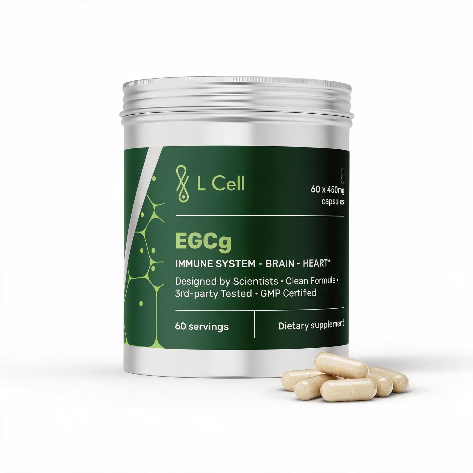 EGCg Kapseln 450mg (60 Portionen, 60 Kapseln)