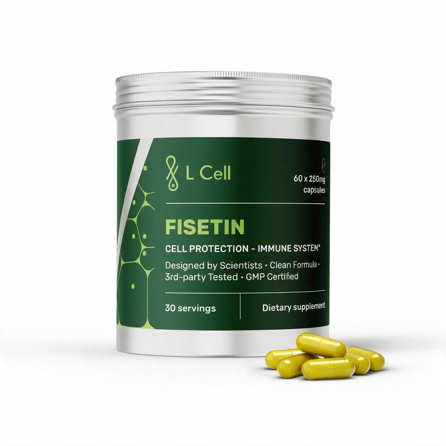 Fisetin Kapseln 250mg (30 Portionen, 60 Kapseln)