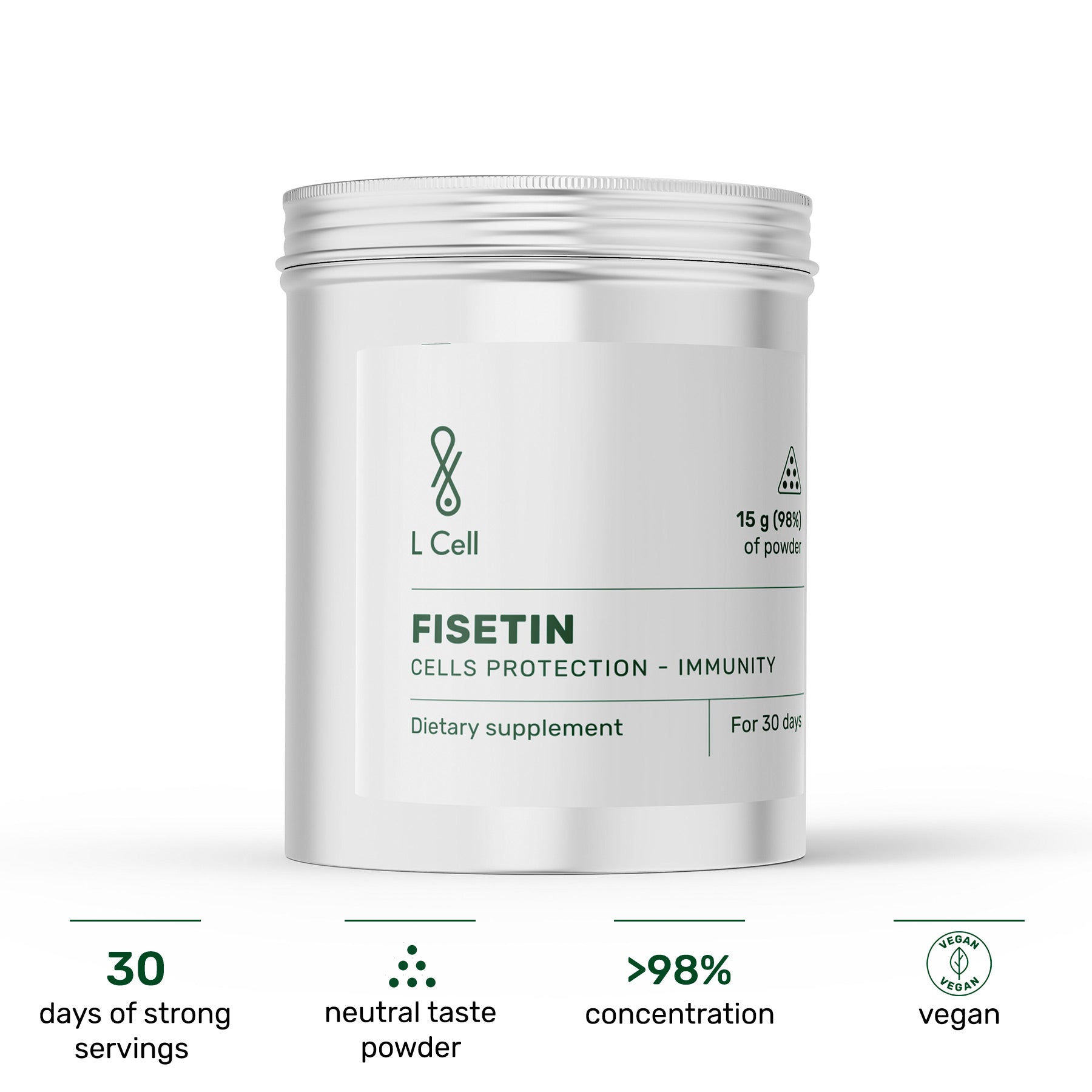 Fisetin-Pulver 15 g (30 Portionen, >98 % Reinheit)