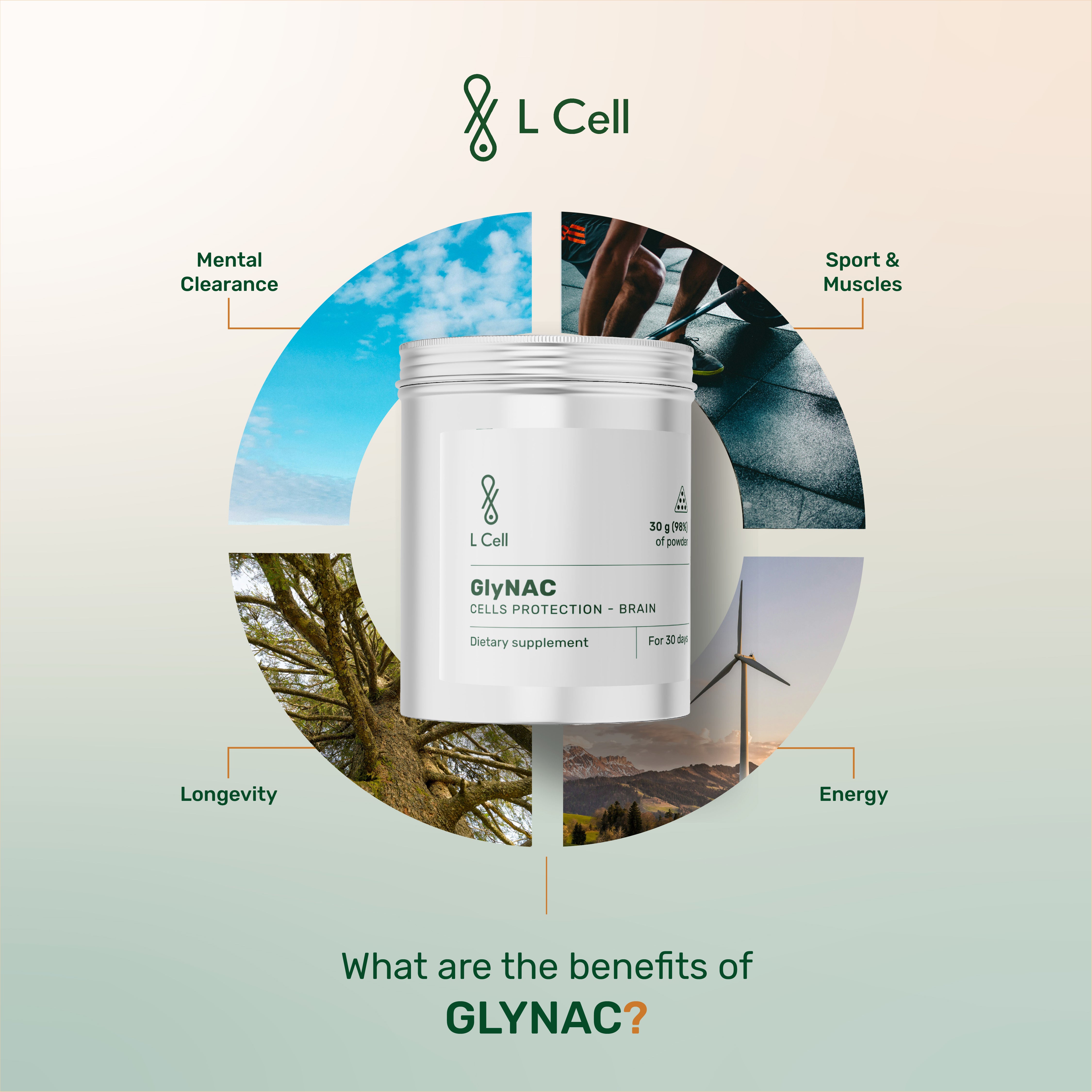 GlyNAC Pulver 30 g (30 Portionen, 99 % Reinheit)