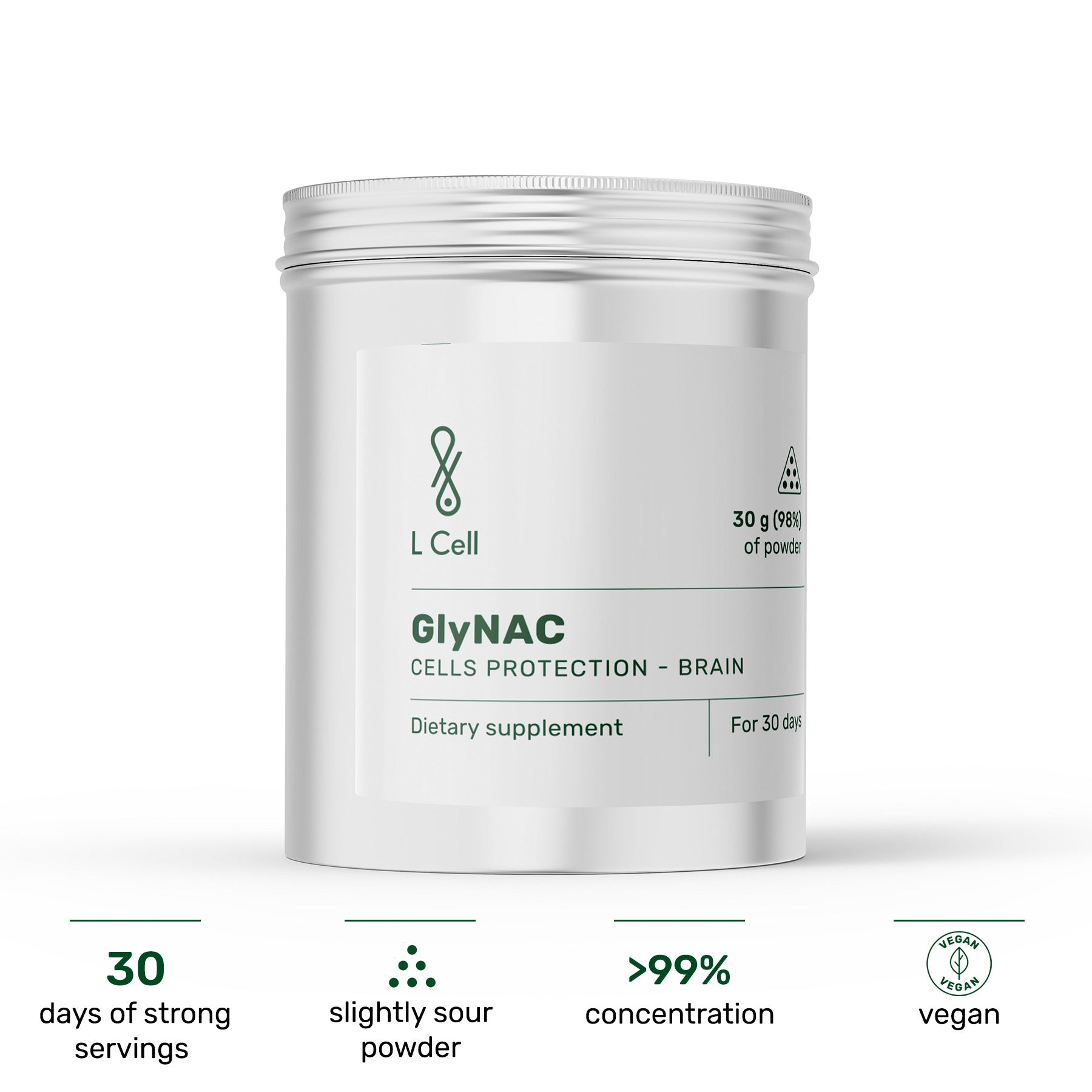 GlyNAC Pulver 30 g (30 Portionen, 99 % Reinheit)