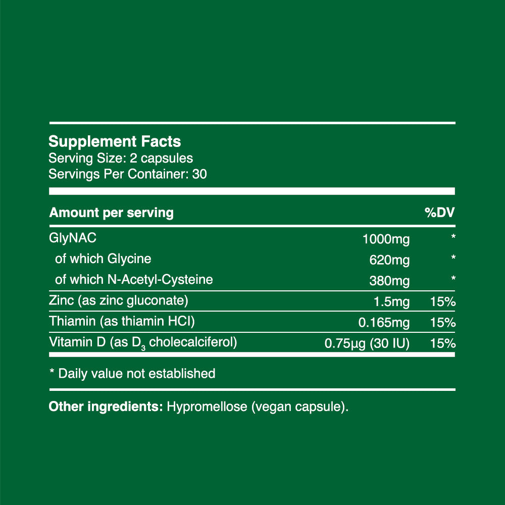 GlyNAC Kapseln 500mg (30 Portionen, 60 Kapseln)