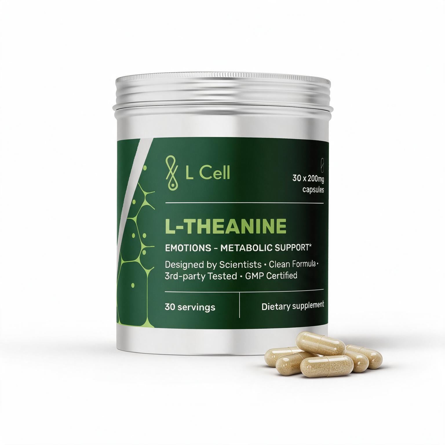 L-Theanin Kapseln 200mg (30 Portionen, 30 Kapseln)