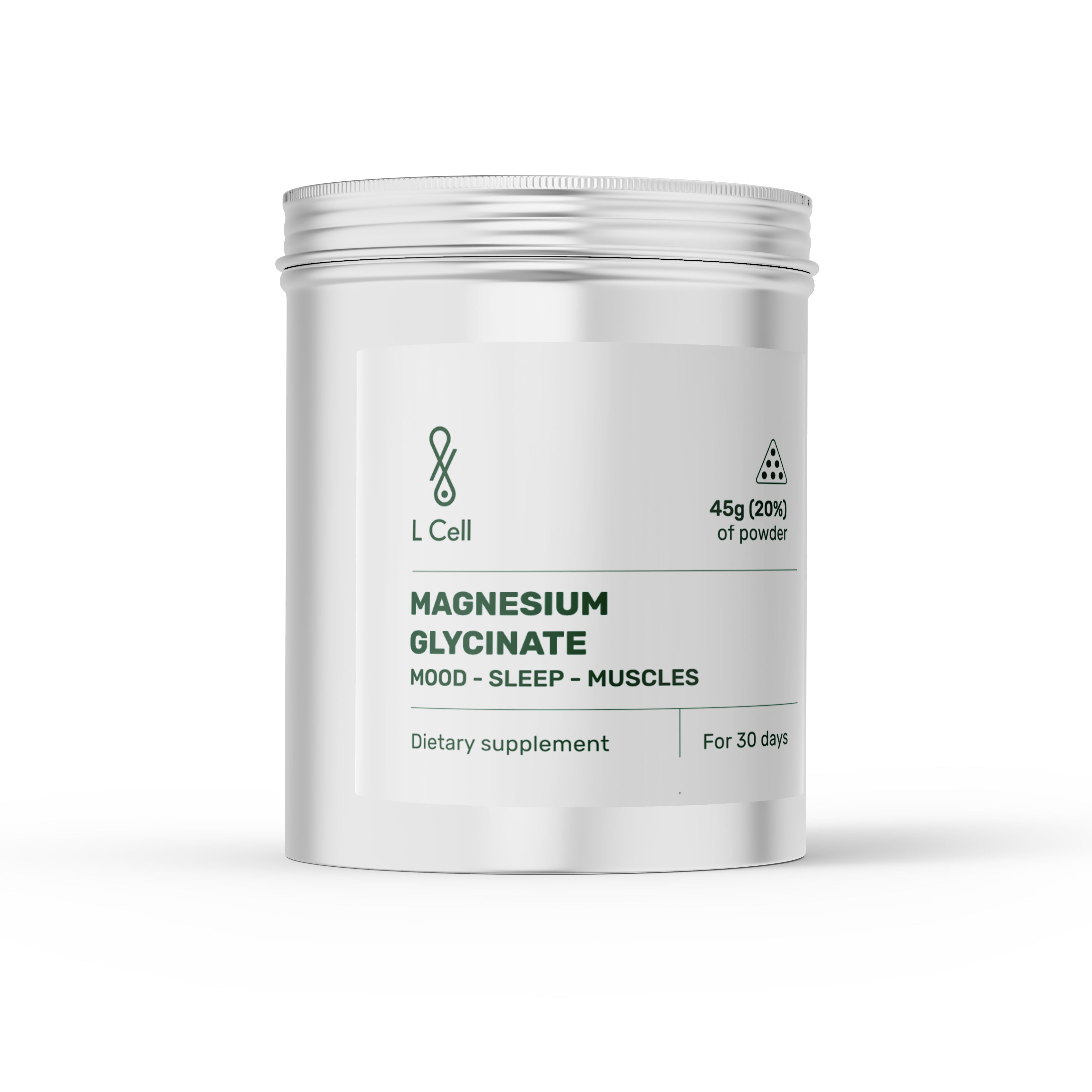 Magnesiumglycinat Pulver 45g (30 Portionen, 14% Konzentration)