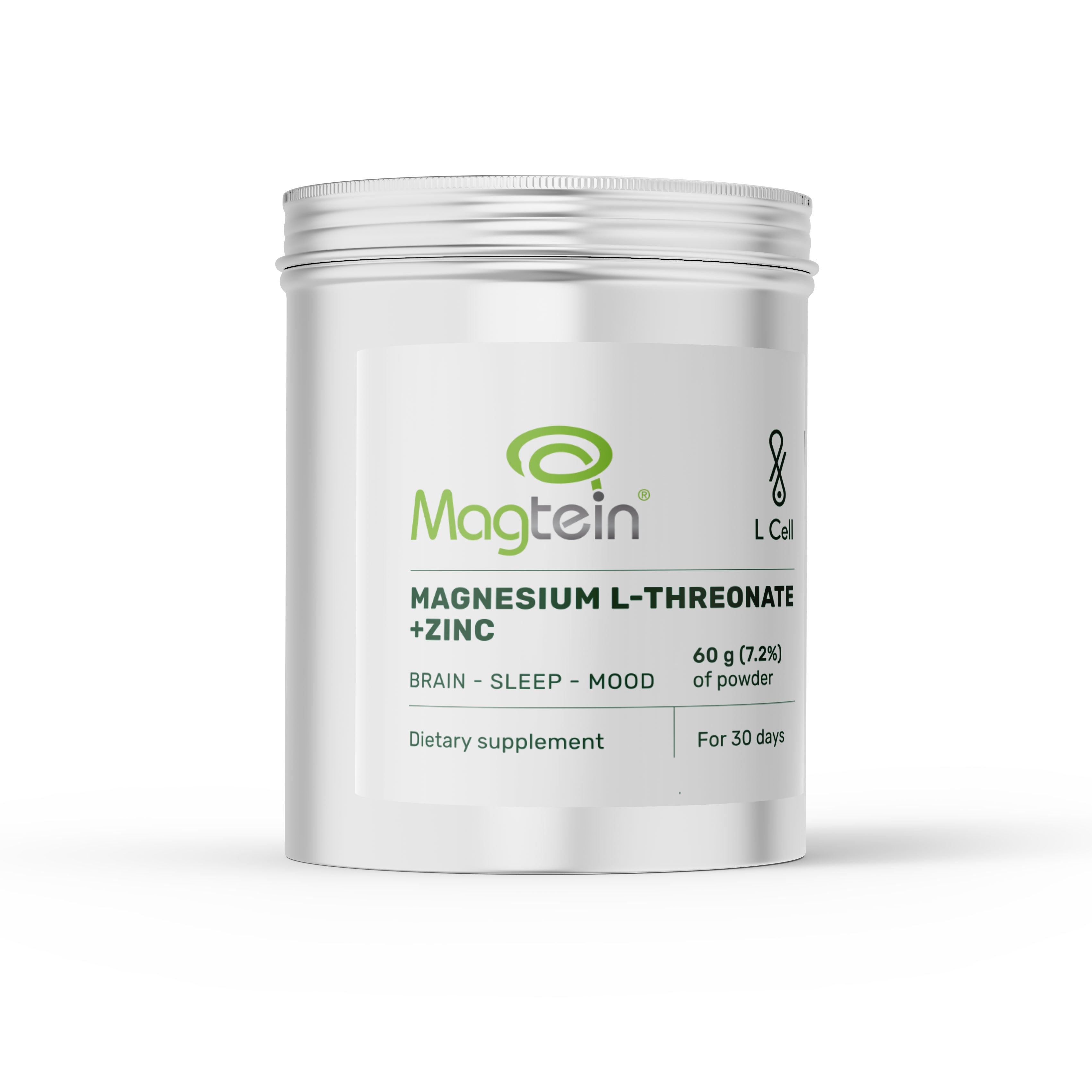 Magnesium-L-Threonat Pulver 60g (30 Portionen, >99% Reinheit)