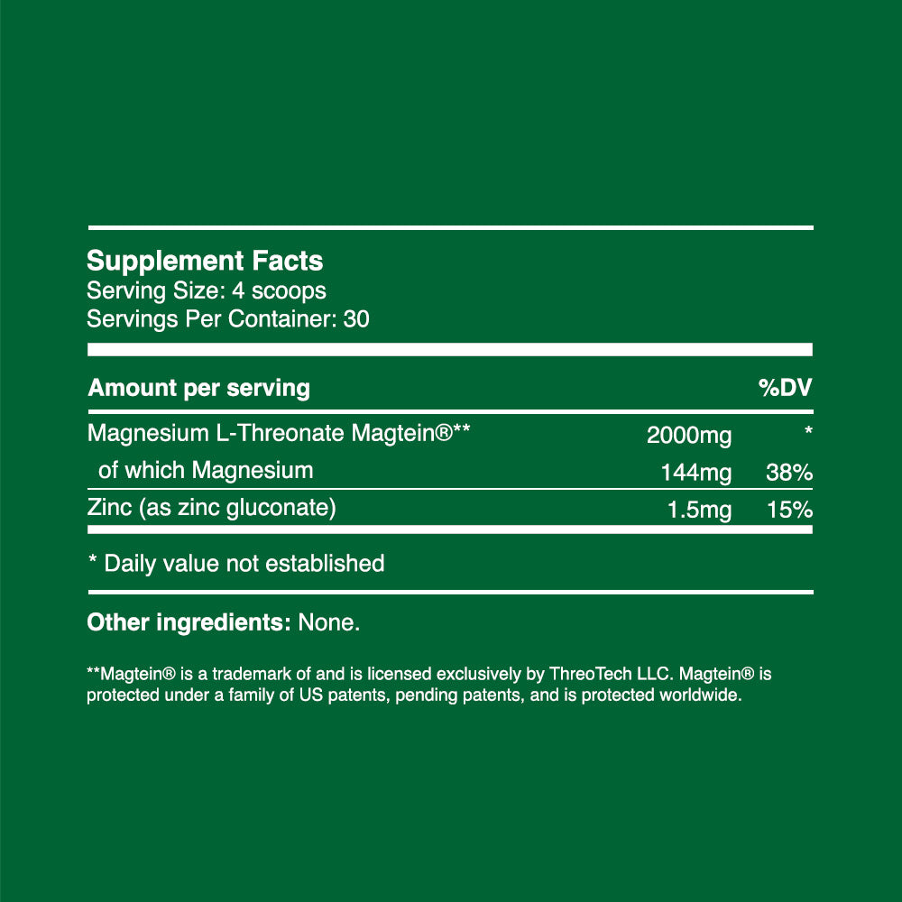 Magnesium-L-Threonat Pulver 60g (30 Portionen, >99% Reinheit)