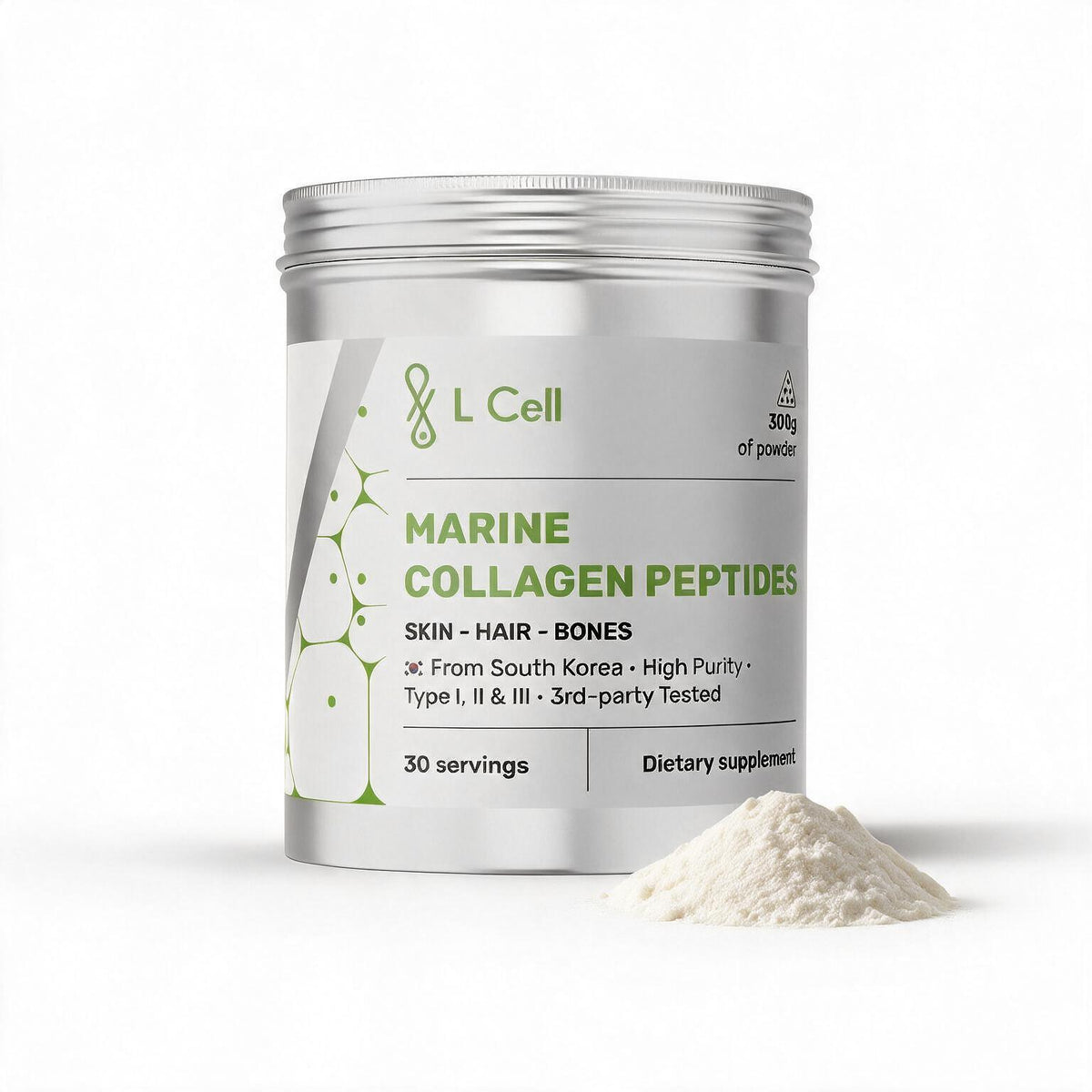 Meereskollagenpeptide 300g (30 Portionen, >90% Reinheit), hydrolysiert