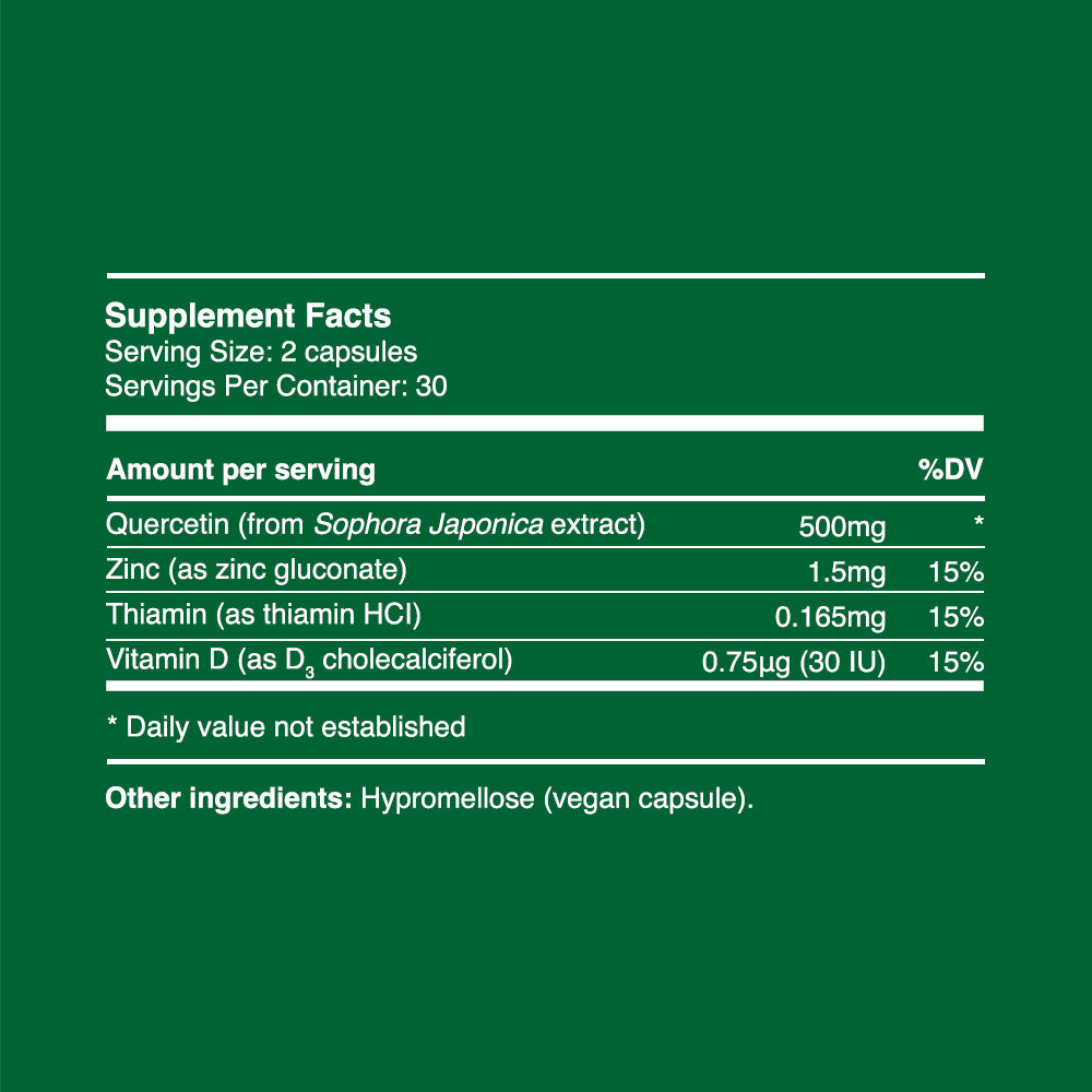 Quercetin Kapseln 250mg (30 Portionen, 60 Kapseln)