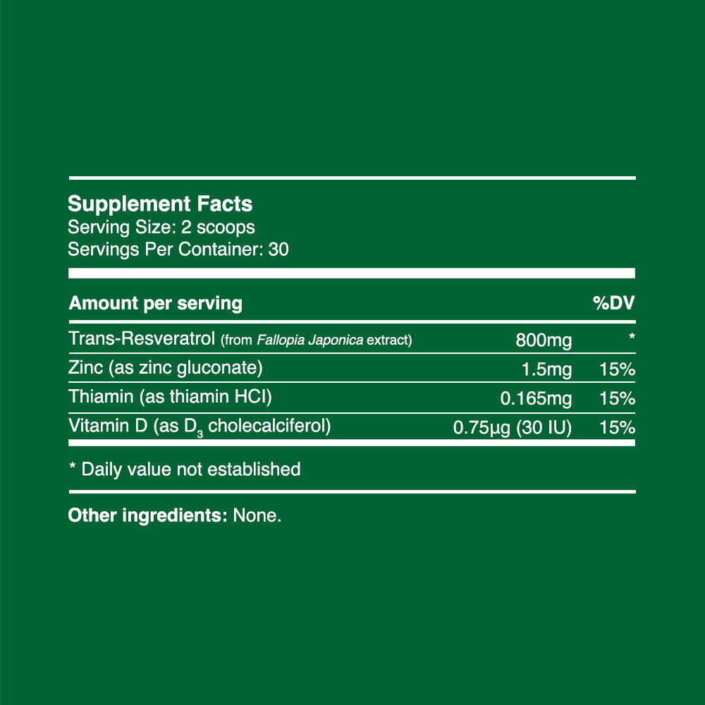 Trans-Resveratrol-Pulver 24g (30 Portionen, >98% Reinheit)
