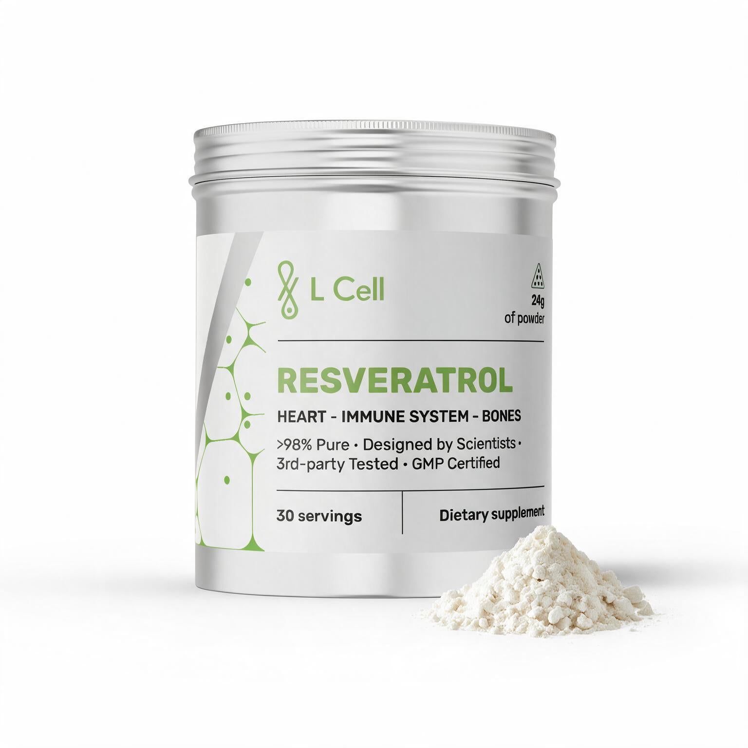 Trans-Resveratrol-Pulver 24g (30 Portionen, >98% Reinheit)