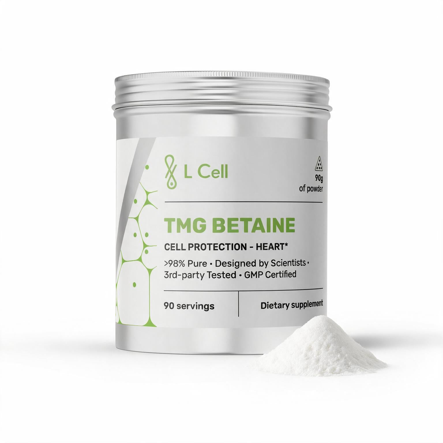 TMG Betain wasserfreies Pulver 90g (90 Portionen, >98% Reinheit)