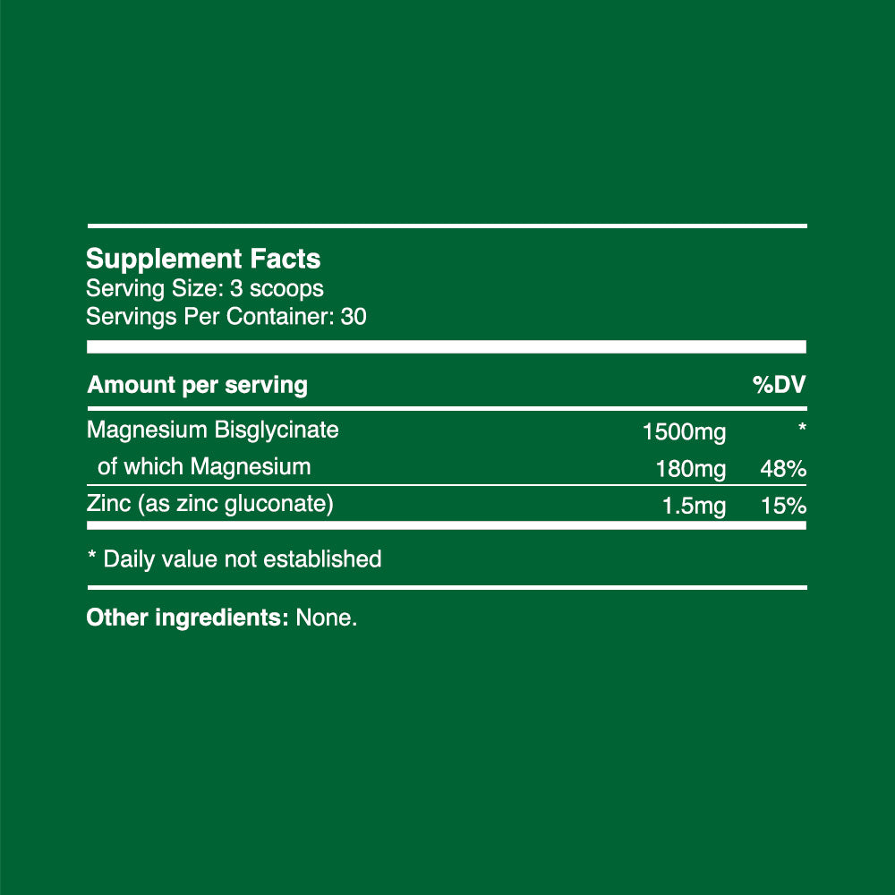 Magnesiumglycinat Pulver 45g (30 Portionen, 14% Konzentration)