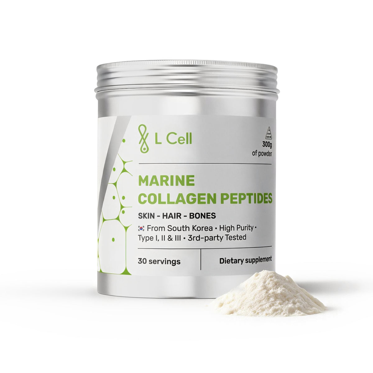 Meereskollagenpeptide 300g (30 Portionen, >90% Reinheit), hydrolysiert