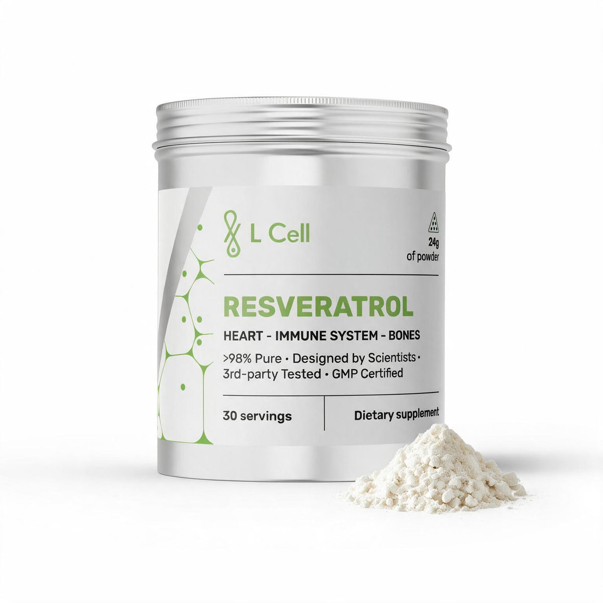 Trans-Resveratrol-Pulver 24g (30 Portionen, >98% Reinheit)