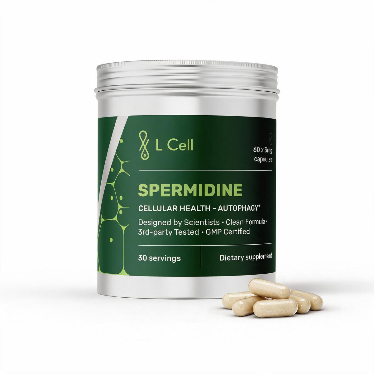 Spermidin-Kapseln 3mg (30 Portionen, 60 Kapseln)