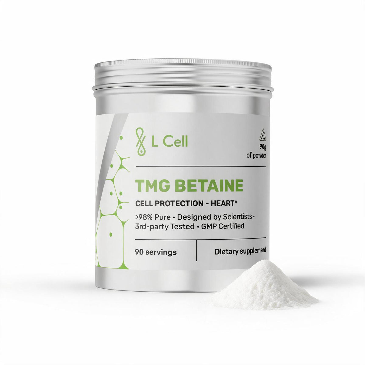 TMG Betain wasserfreies Pulver 90g (90 Portionen, >98% Reinheit)