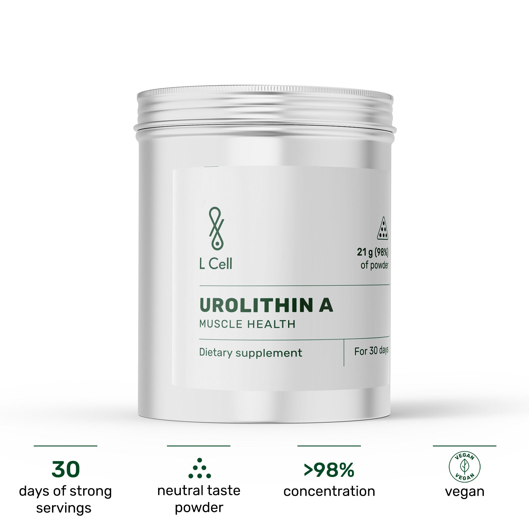 Urolithin A Pulver 21g (30 Portionen, >98% Reinheit)